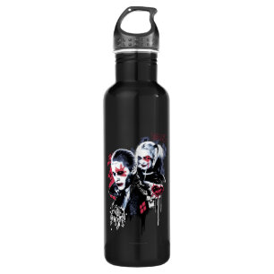 Suicide Squad   Joker & Harley Painted Graffiti Edelstahlflasche