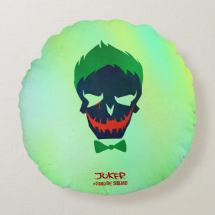 Suicide Squad   Joker Head Icon Rundes Kissen