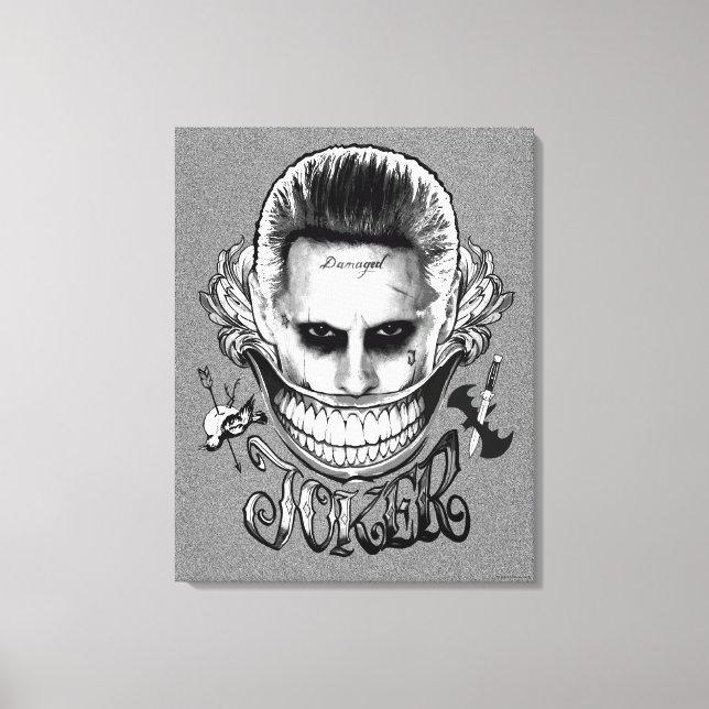 Suicide Squad | Joker Lächeln Leinwanddruck (Vorderseite)