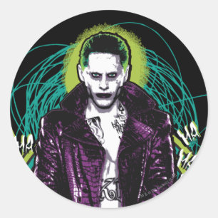 Suicide Squad Joker Retro Rock Graphic Runder Aufkleber