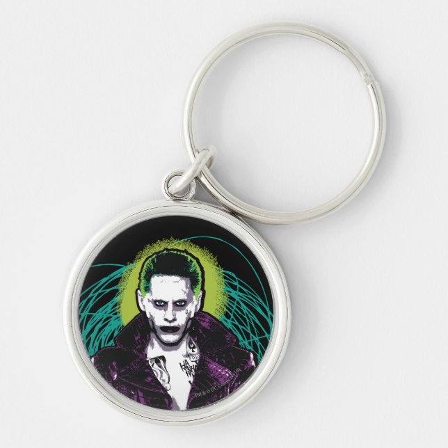 Suicide Squad | Joker Retro Rock Graphic Schlüsselanhänger (Vorne)