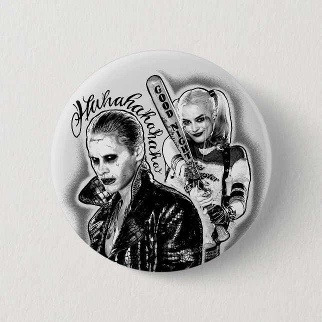 Suicide Squad | Joker und Harley Airbrush Tattoo Button (Vorderseite)