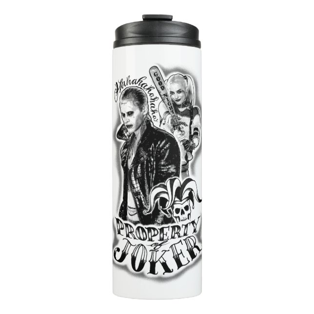 Suicide Squad | Joker und Harley Airbrush Tattoo Thermosbecher (Vorderseite)