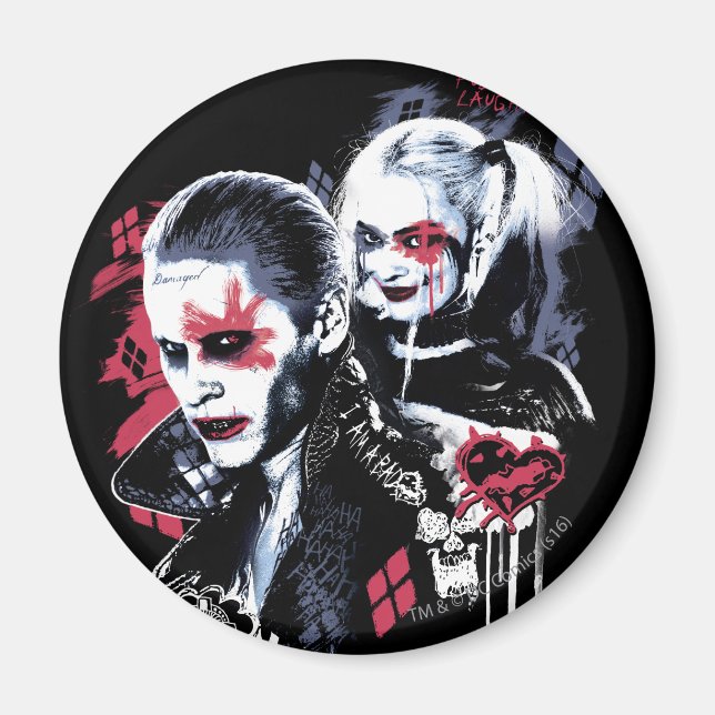 Suicide Squad | Joker und Harley Painted Graffiti Magnet (Vorne)
