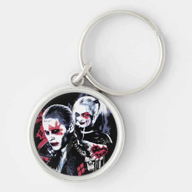 Suicide Squad | Joker und Harley Painted Graffiti Schlüsselanhänger (Vorne)