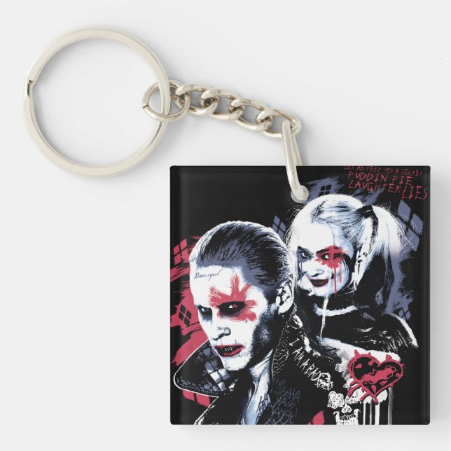 Suicide Squad | Joker und Harley Painted Graffiti Schlüsselanhänger (Vorderseite)