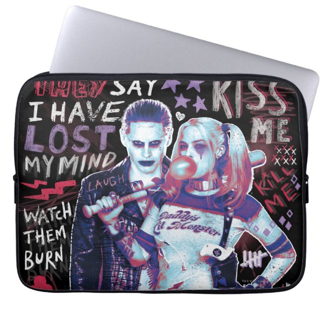 Suicide Squad | Joker und Harley Typografy Foto Laptopschutzhülle (Vorderseite)