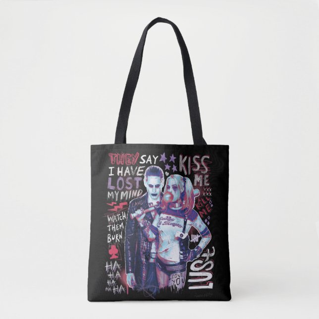 Suicide Squad | Joker und Harley Typografy Foto Tasche (Vorderseite)