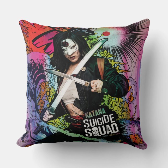Suicide Squad | Katana Character Graffiti Kissen (Vorderseite)