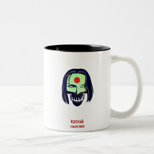 Suicide Squad | Katana Head Icon Zweifarbige Tasse (Rechts)