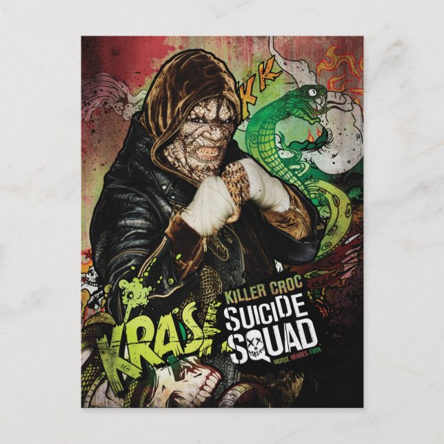 Suicide Squad | Killer Croc Character Graffiti Postkarte (Vorderseite)