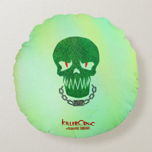 Suicide Squad   Killer Croc Head Icon Rundes Kissen