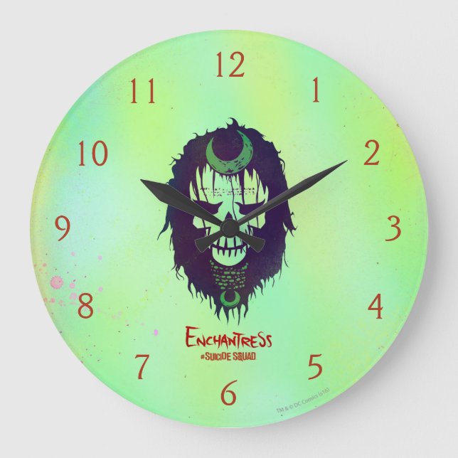 Suicide Squad | Kopf-Symbol für Verzauberer Große Wanduhr (Vorderseite)