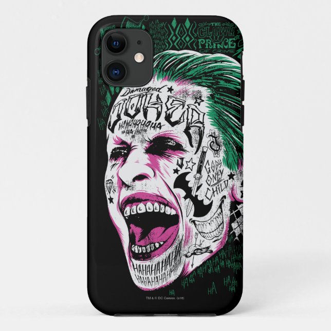 Suicide Squad | Lächeln Joker Kopf Sketch Case-Mate iPhone Hülle (Rückseite)