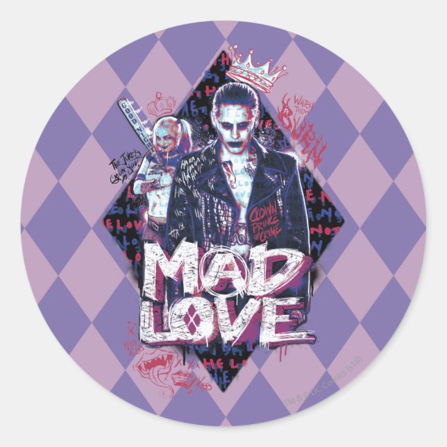 Suicide Squad | Mad Love Runder Aufkleber (Vorderseite)