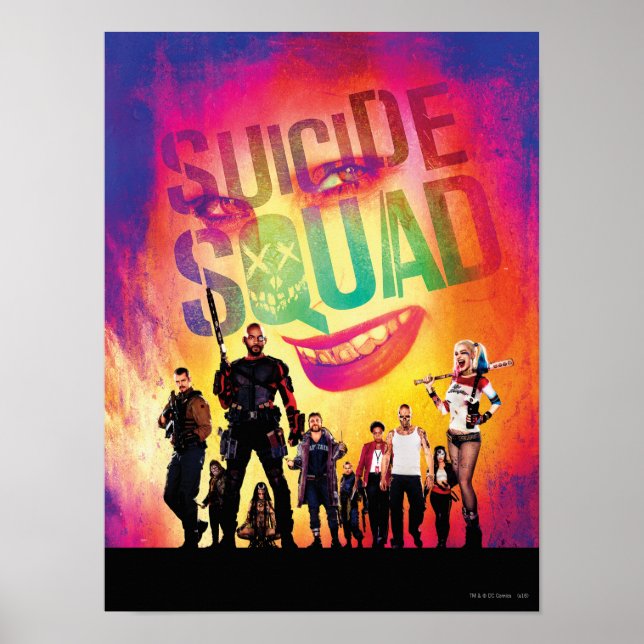 Suicide Squad | Orange Joker & Squad Movie Poster (Vorne)