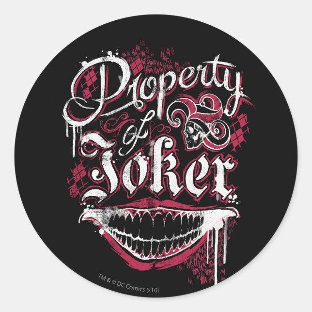 Suicide Squad | Property of Joker Runder Aufkleber (Vorderseite)