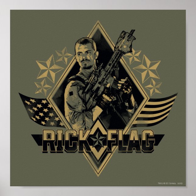 Suicide Squad | Rick Flag Abzeichen Poster (Vorne)