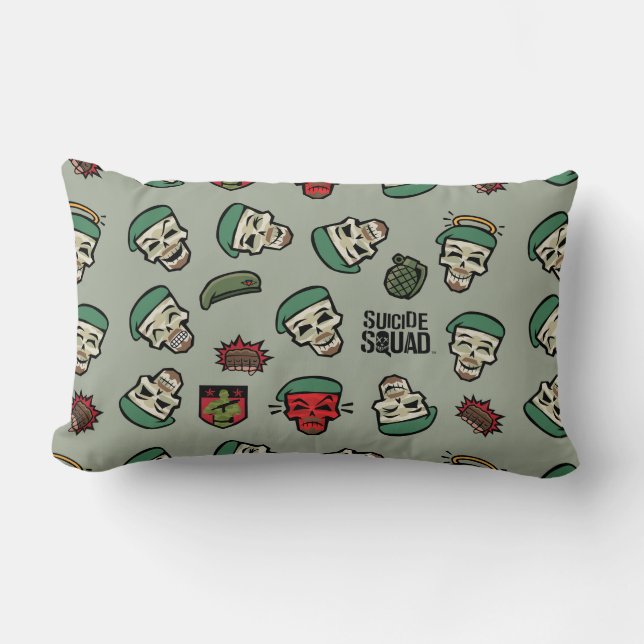 Suicide Squad | Rick Flag Emoji Muster Lendenkissen (Vorderseite)