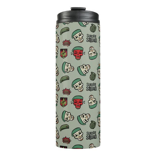 Suicide Squad | Rick Flag Emoji Muster Thermosbecher (Vorderseite)