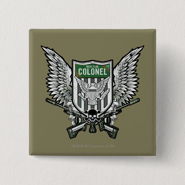 Suicide Squad | Rick Flag Winged Wappen Tattoo Art Button (Vorderseite)