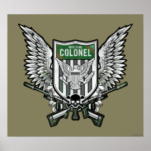 Suicide Squad Rick Flag Winged Wappen Tattoo Art Poster