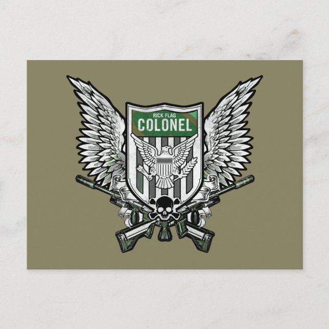 Suicide Squad | Rick Flag Winged Wappen Tattoo Art Postkarte (Vorderseite)