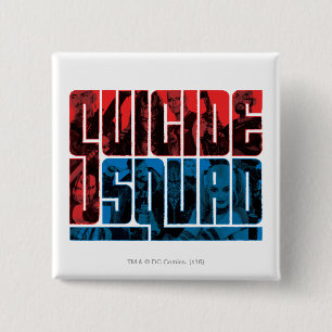 Suicide Squad Rote und blaue Logos Button