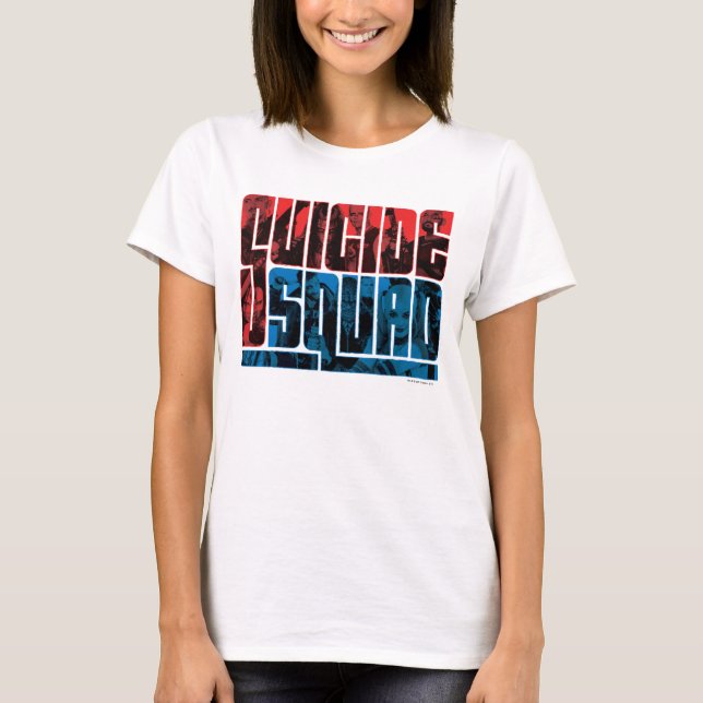 Suicide Squad | Rote und blaue Logos T-Shirt (Vorderseite)