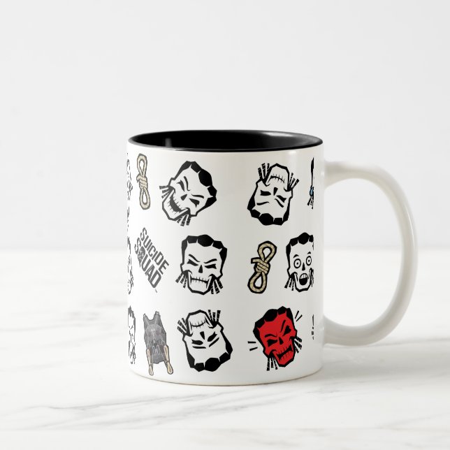 Suicide Squad | Slipknot Emoji Pattern Zweifarbige Tasse (Rechts)