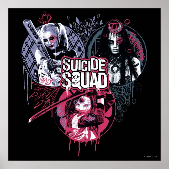 Suicide Squad | Squad Girls Graffiti Abzeichen Poster (Vorne)