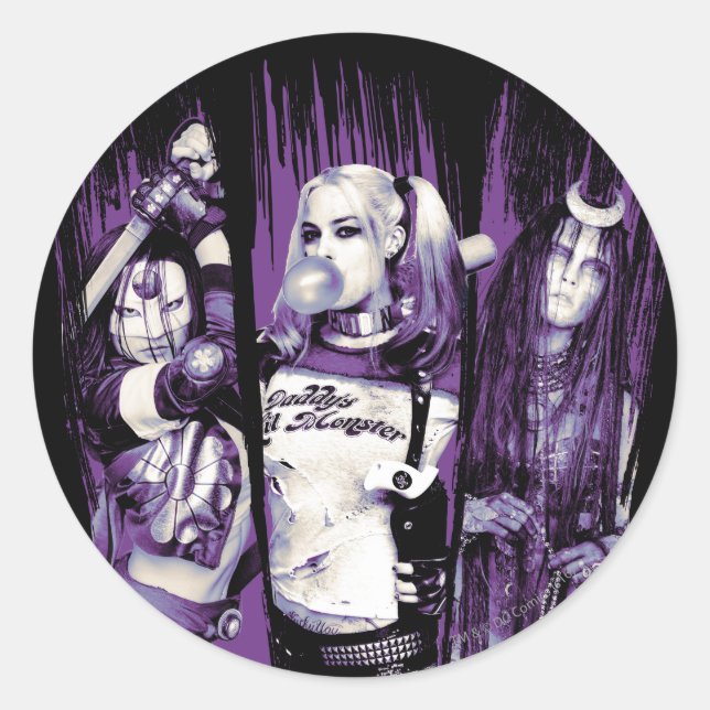 Suicide Squad | Squad Girls "In Squad We Trust" Runder Aufkleber (Vorderseite)