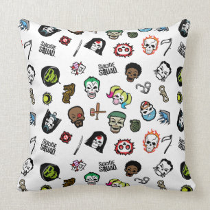 Suicide Squad   Suicide Squad Emoji Pattern Kissen