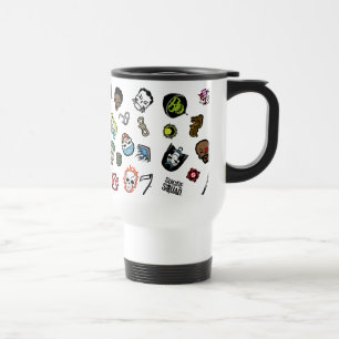 Suicide Squad   Suicide Squad Emoji Pattern Reisebecher