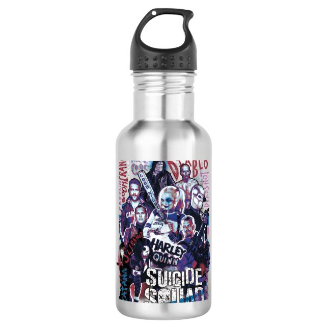 Suicide Squad | Task Force X Typografy Foto Edelstahlflasche (Vorderseite)