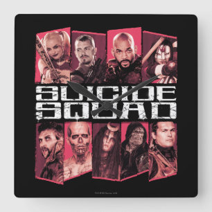 Suicide Squad   Taskforce X Group Emblem Quadratische Wanduhr