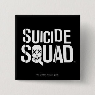 Suicide Squad Weißes Logo Button