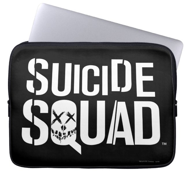 Suicide Squad | Weißes Logo Laptopschutzhülle (Vorderseite)