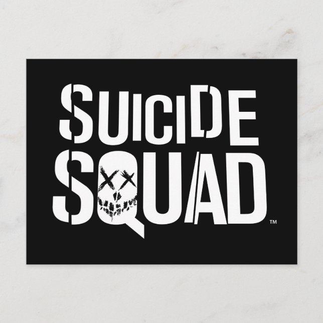 Suicide Squad | Weißes Logo Postkarte (Vorderseite)