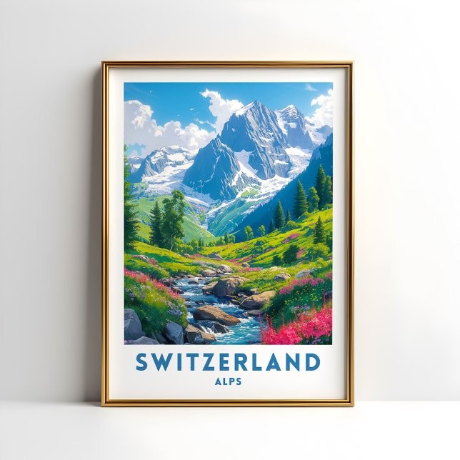 Suisse Alpes Travel Imprimer Poster Wall Art (Créateur téléchargé)