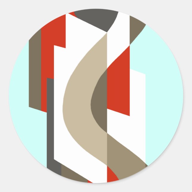 SUISSE: Art Deco Moderne: 60 Office, Mad Men Runder Aufkleber (Vorderseite)