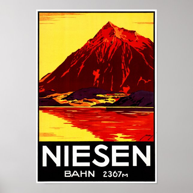 Suisse Niesen Poster Vintage voyage restauré (Devant)