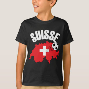 Suisse Switzerland Karte Fußball T-Shirt