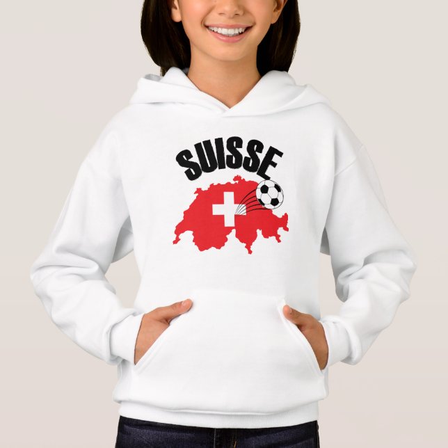 Suisse Switzerland Karte Schweizer Fußball Hoodie (Vorderseite)