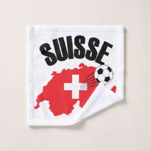 Suisse Switzerland Karte Schweizer Fußball Waschlappen