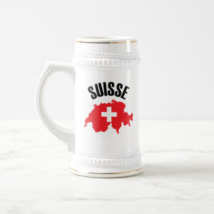 Suisse Switzerland Kartenflagge Bierglas