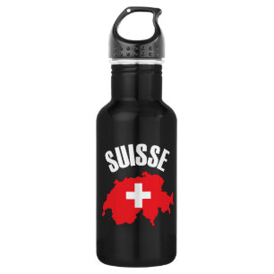 Suisse Switzerland Kartenflagge Edelstahlflasche