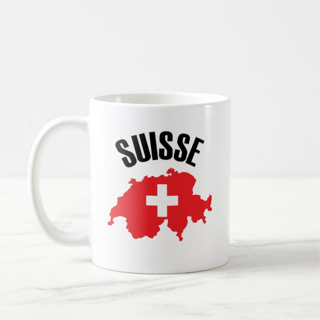 Suisse Switzerland Kartenflagge Kaffeetasse (Links)