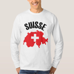 Suisse Switzerland Kartenflagge T-Shirt