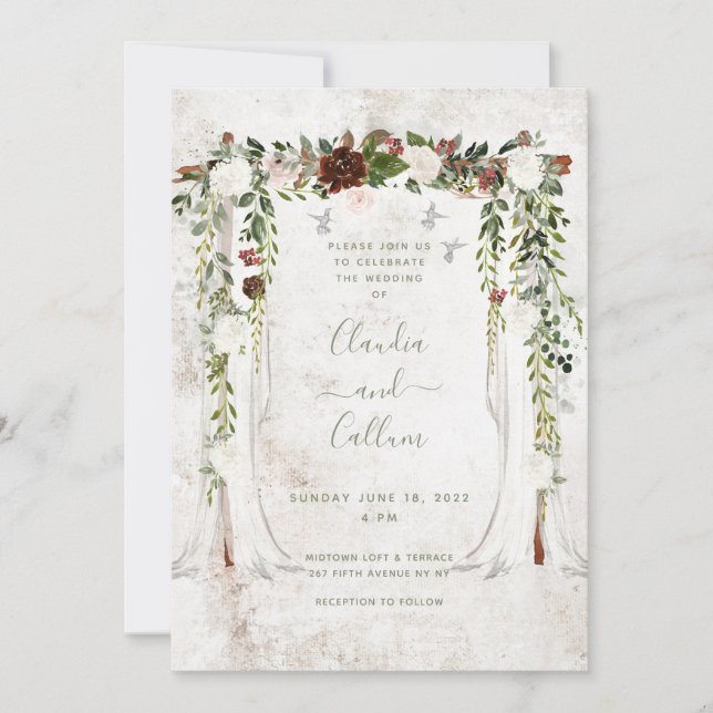 Suite de Faire-part de mariage à baldaquin classiq (Devant)